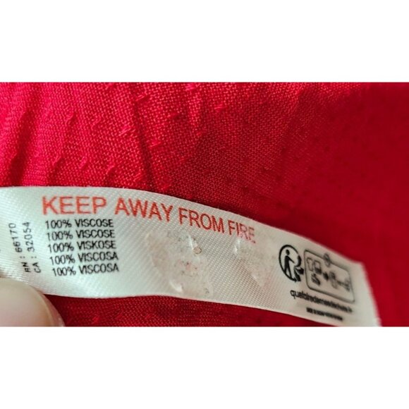 By Anthropologie Tie-Front Cover-Up Dress V Neck Red Long Slit Midi XXS - Picture 10 of 11